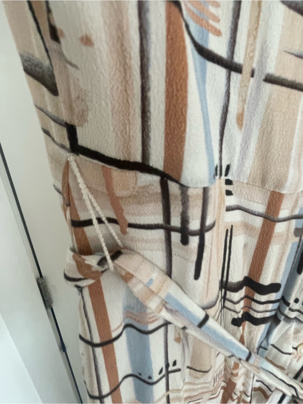 Wilfred Button-Front Plaid Midi Dress in Cream, Blue, and brown - Picture 4 of 4